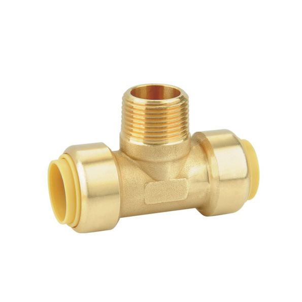 Lead Free Brass Push Fit FNPT Tee Fitting for Drinking Water