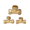 Brass Compression Female Tee Fitting for Copper Pipe