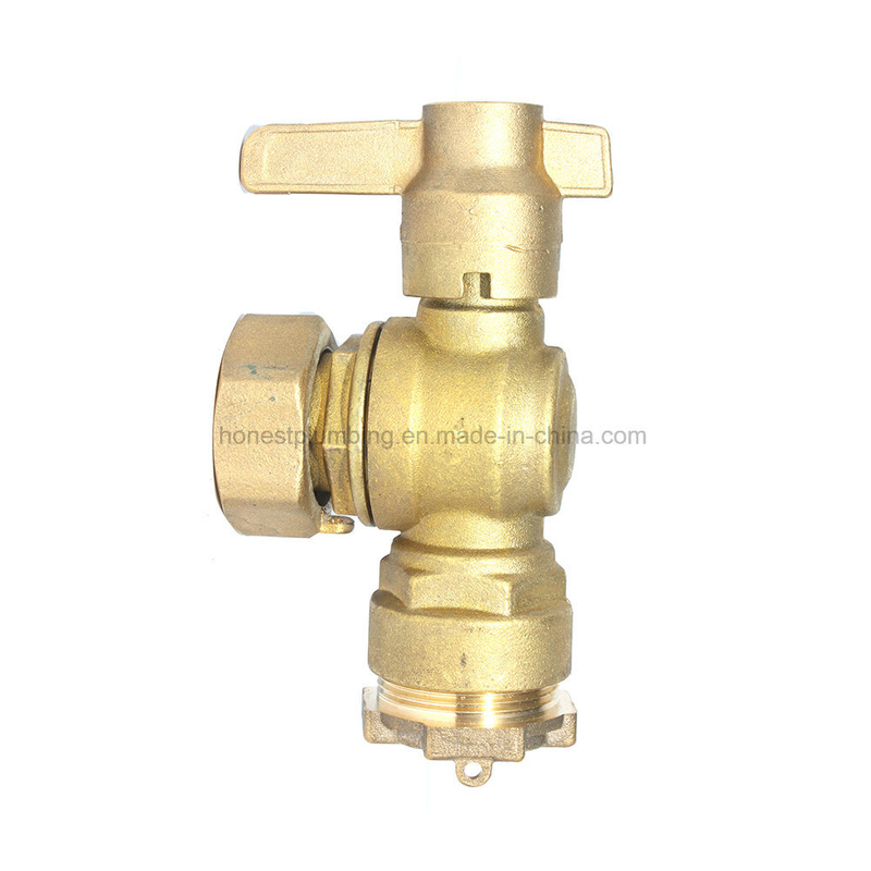 Brass Angle Type Water Meter Valve with HDPE Pipe