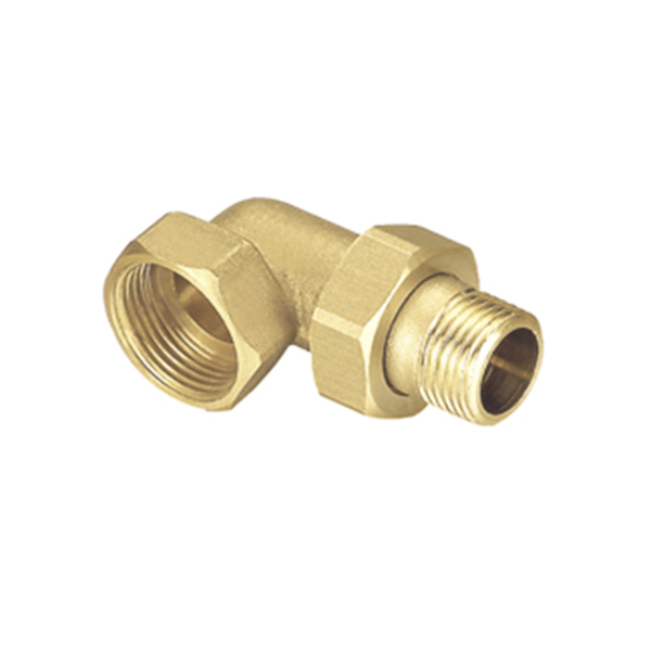 Brass 90 degree elbow with union