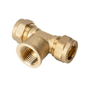 Brass Compression Female Tee Fitting for Copper Pipe