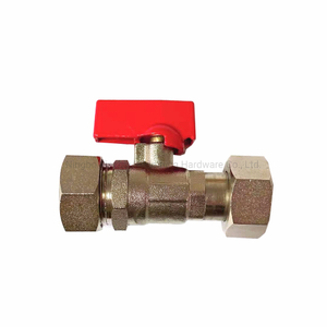 Nickel Plated Brass Water Meter Ball Valve with Swivel Nut and Pex Tube Connection