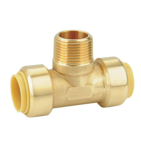 Upc Lead Free Brass Push Fit MPT Tee Coupling
