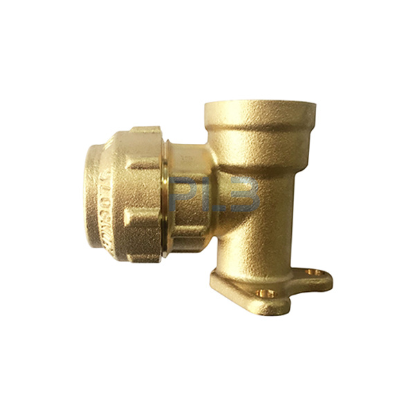 Brass Compression Wallplate Elbow Fitting for PE Pipe