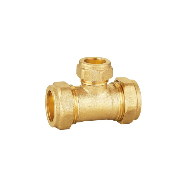 Brass Compression Reduce Tee for Copper Pipe
