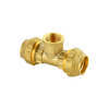 Brass Compression Female Tee for HDPE Pipe DIN8076