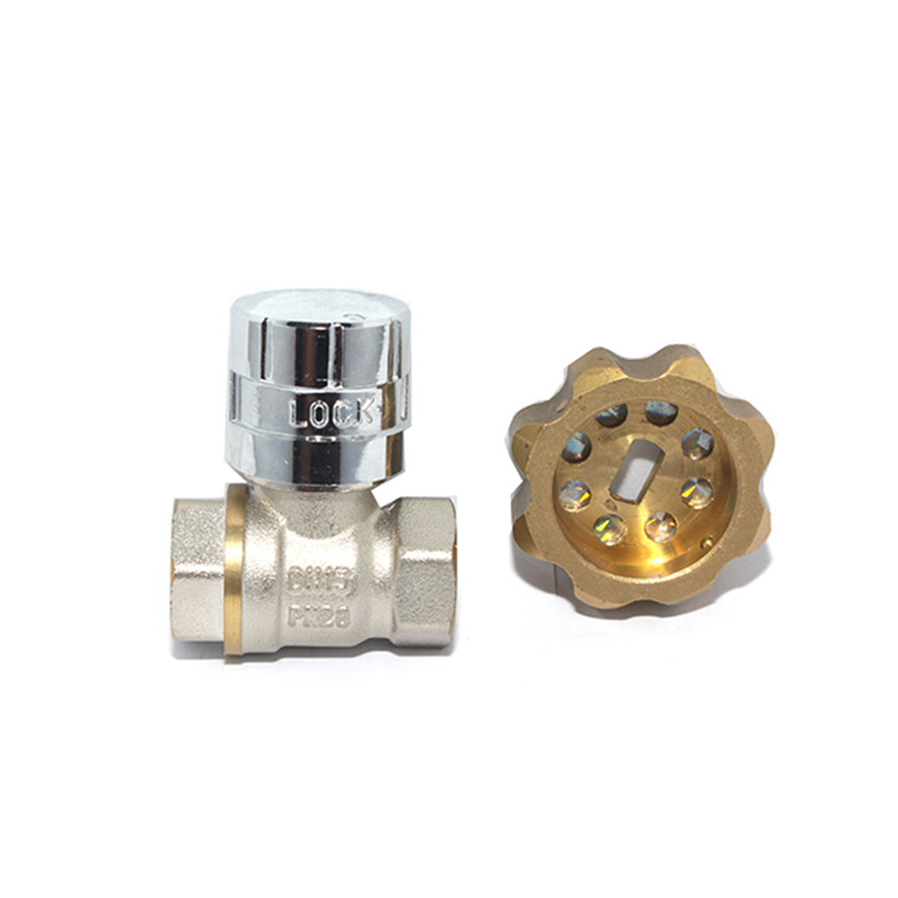 Lead Free Brass Magnetic Lockable ball Valve with Key