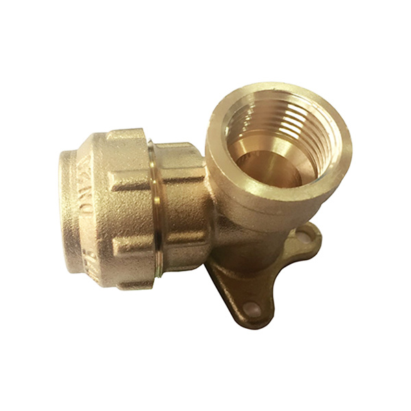 Brass Compression Wall Plate Elbow for PE PPR Pipe