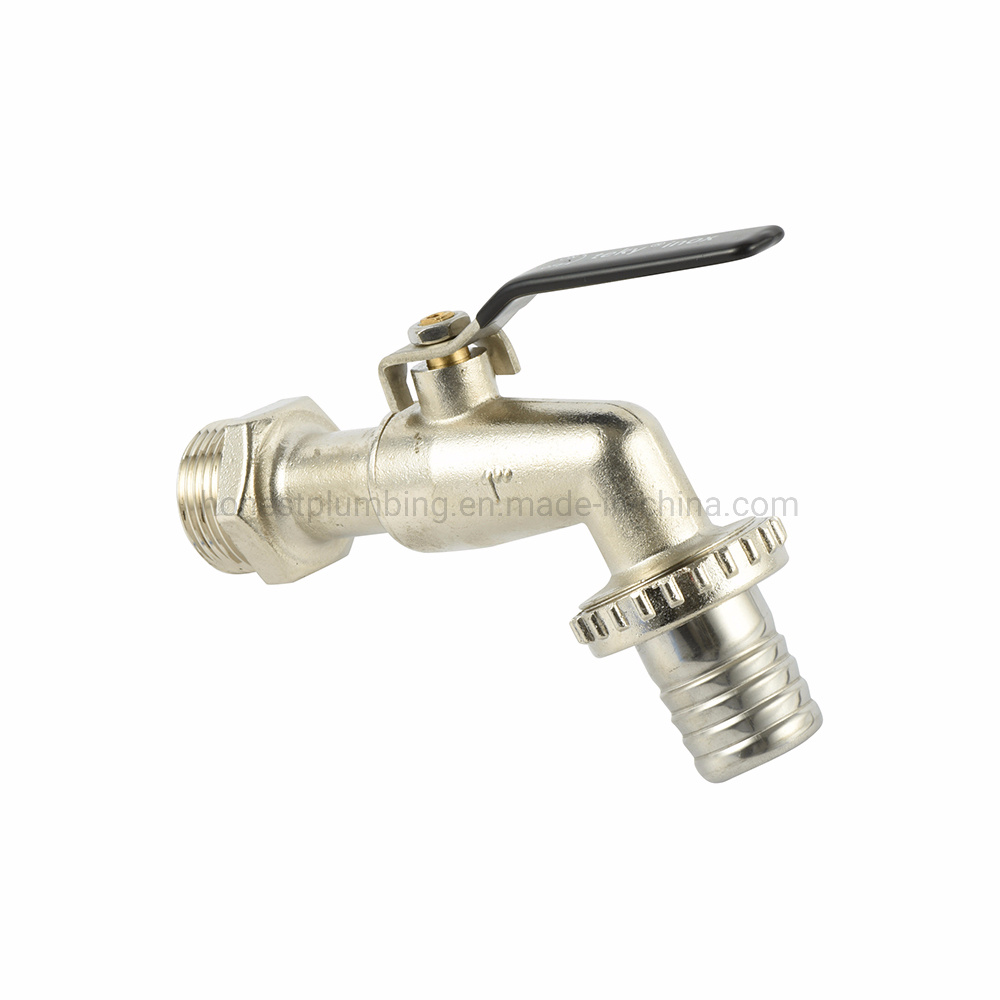 Brass Water Faucet Bibcock of Steel Handle