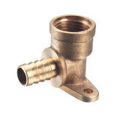 Brass Wallplated Elbow & Pex Fitting