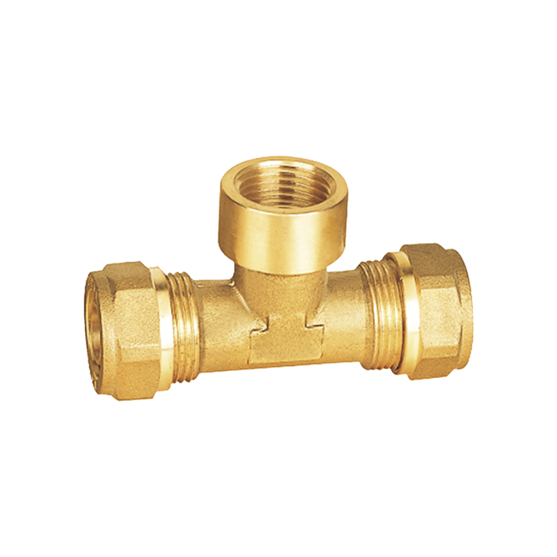 Brass Compression Female Tee Fitting for pex-al-pex Pipe