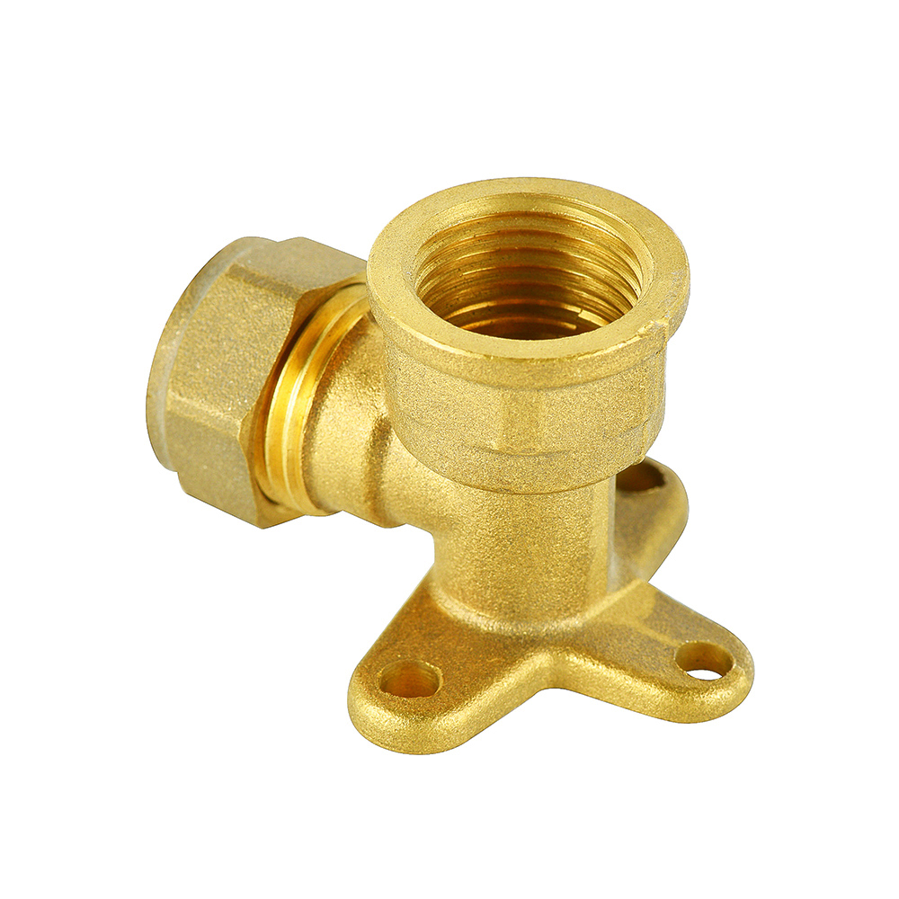 Brass Compression fitting Wallplated Elbow Connect Copper Pipe