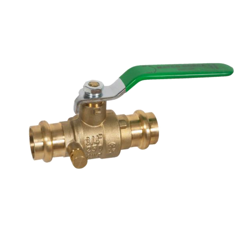 Lead Free Brass Press Ball Valve with drain 