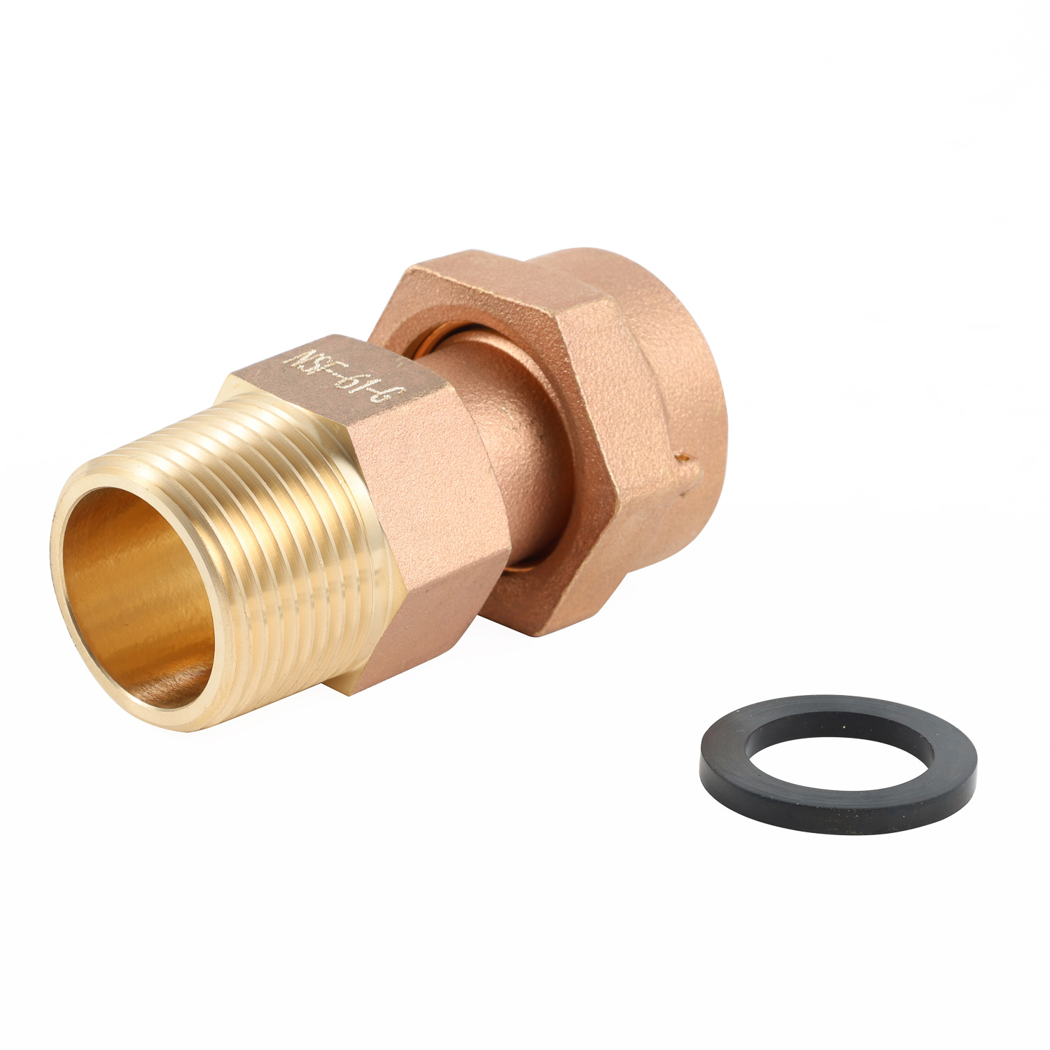 lead free brass meter coupling with swivel nut