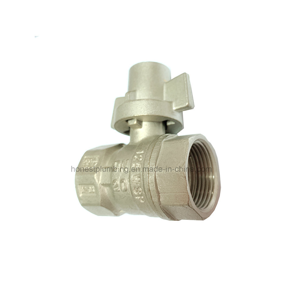 Plated Nickel Brass Lockable Ball Valve for Water Meter System