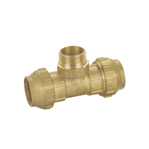 Brass Compression Male Tee for PE Pipe