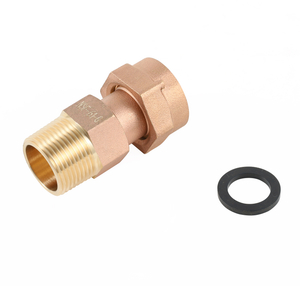 lead free brass meter coupling with swivel nut