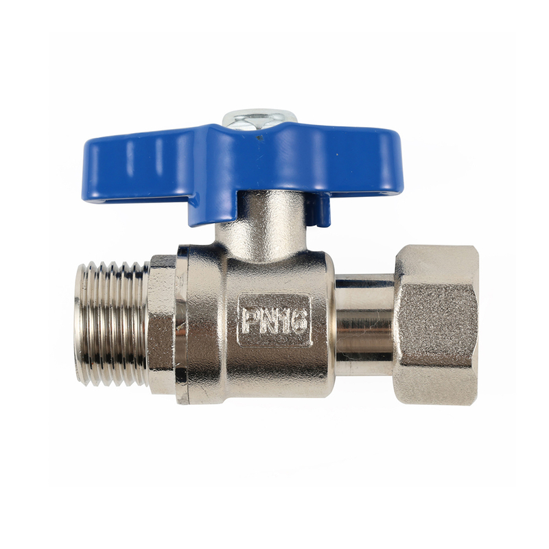 Straight brass water meter ball valve with swivel nut