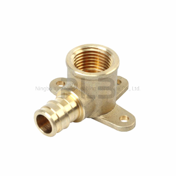 Brass Wallplated Elbow & Pex Fitting