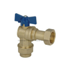 Angle Type Lockable Brass Water Meter Ball Valve with Union