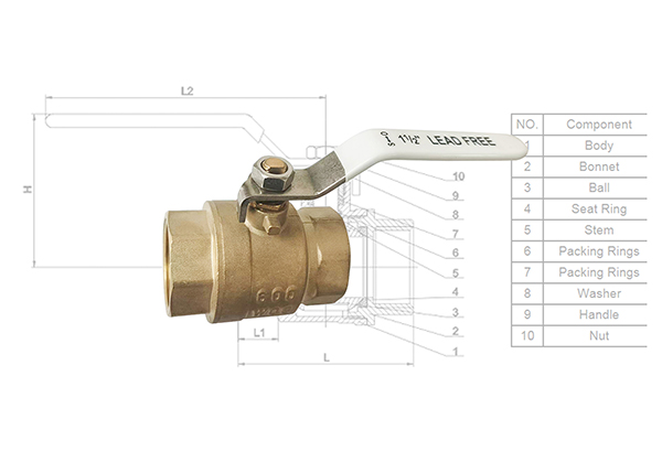 Lead Free Brass ball valve From PLB