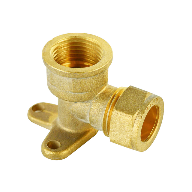 Brass Compression fitting Wallplated Elbow Connect Copper Pipe