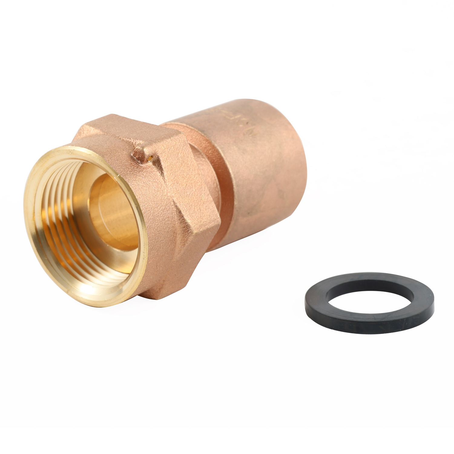 Lead free brass weld meter coupling with swivel nut