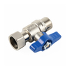 Straight brass water meter ball valve with swivel nut