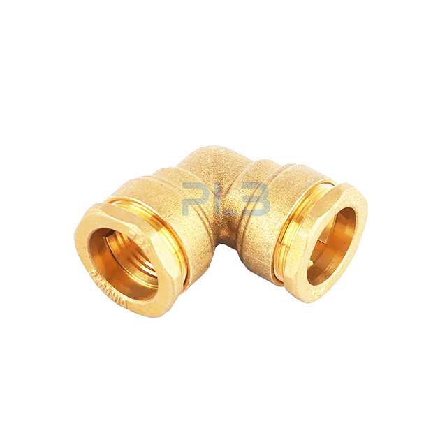 Brass Elbow Compression Fitting for HDPE or PVC Pipe