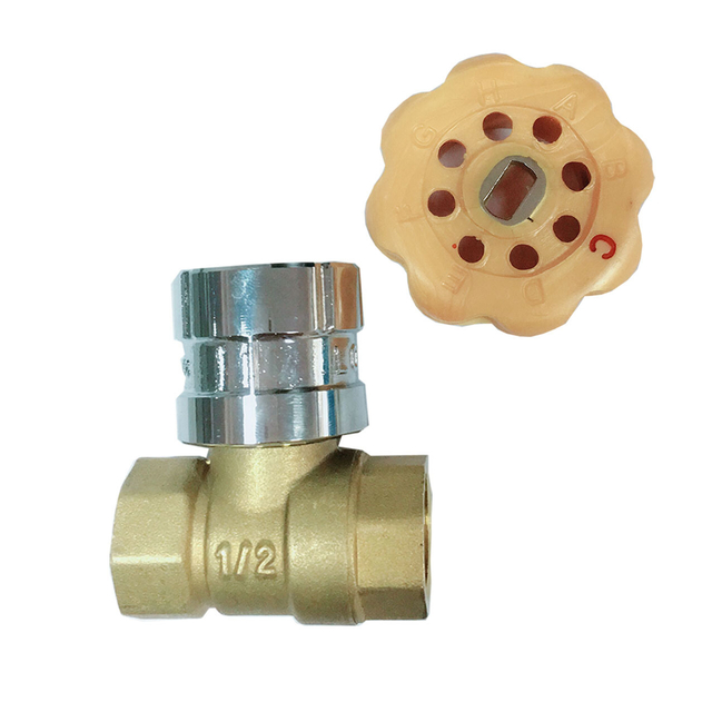 Plated Nickel Brass Magnetic Lockable Ball Valve with Key
