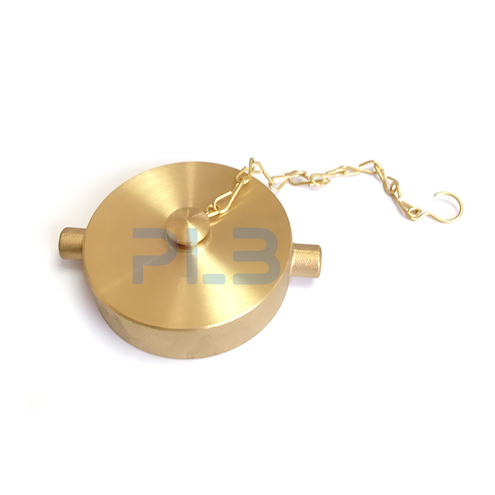 brass hydrant cap with chain